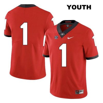 Youth Georgia Bulldogs NCAA #1 Divaad Wilson Nike Stitched Red Legend Authentic No Name College Football Jersey TYE0254OK